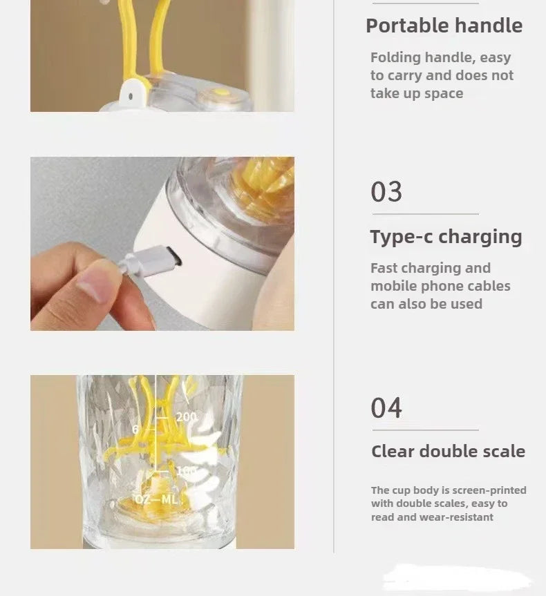 650mlElectric Protein Powder Mixing Cup Automatic Shaker Bottles Mixer Shake Bottle Milk Coffee Water Bottle Kitchen Accessories