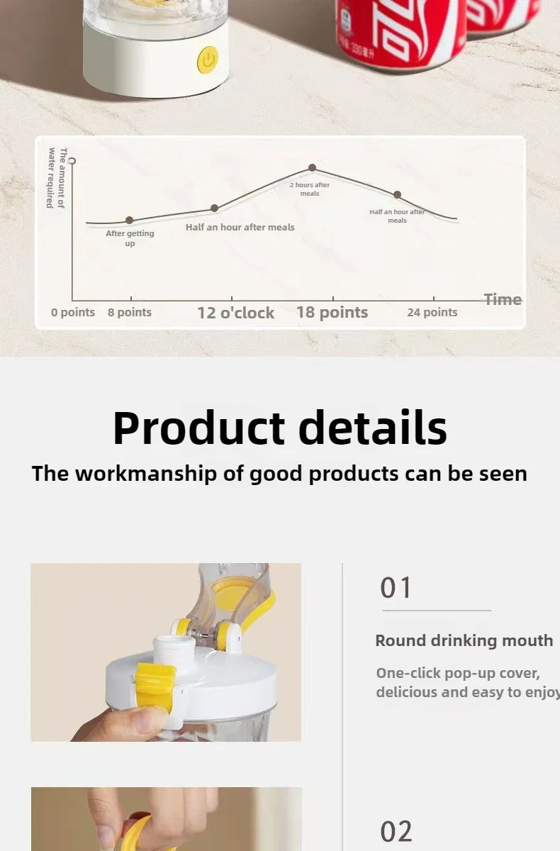 650mlElectric Protein Powder Mixing Cup Automatic Shaker Bottles Mixer Shake Bottle Milk Coffee Water Bottle Kitchen Accessories