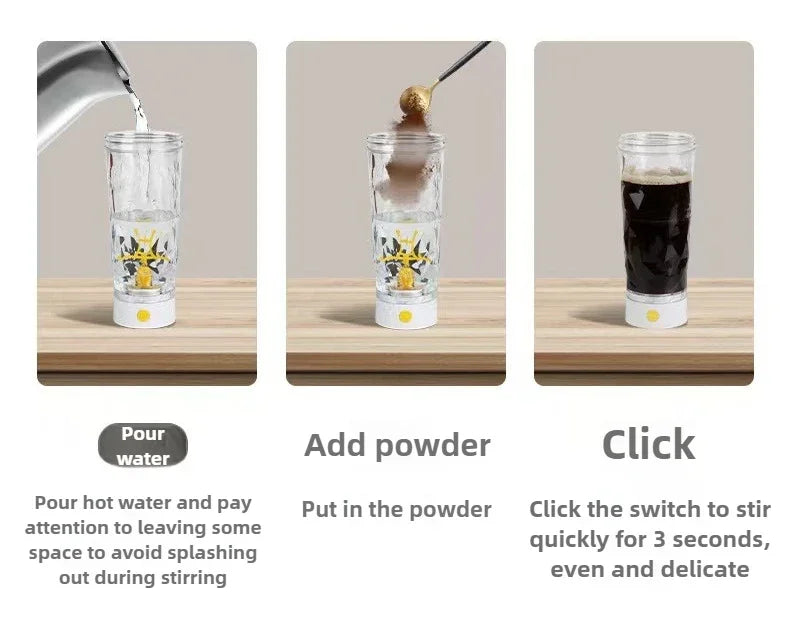 650mlElectric Protein Powder Mixing Cup Automatic Shaker Bottles Mixer Shake Bottle Milk Coffee Water Bottle Kitchen Accessories